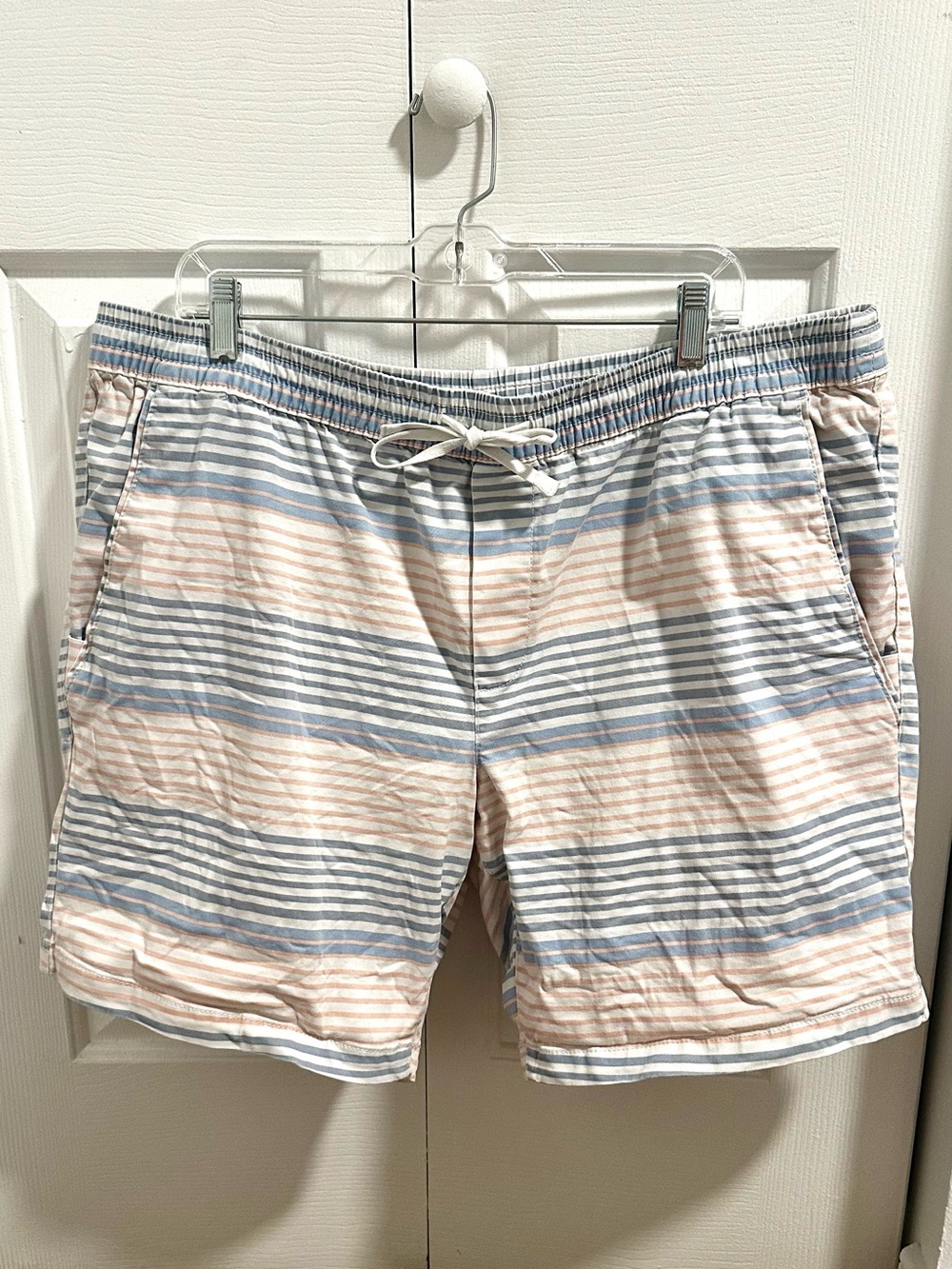 George Men's Striped Drawstring Shorts Blue Peach Cream